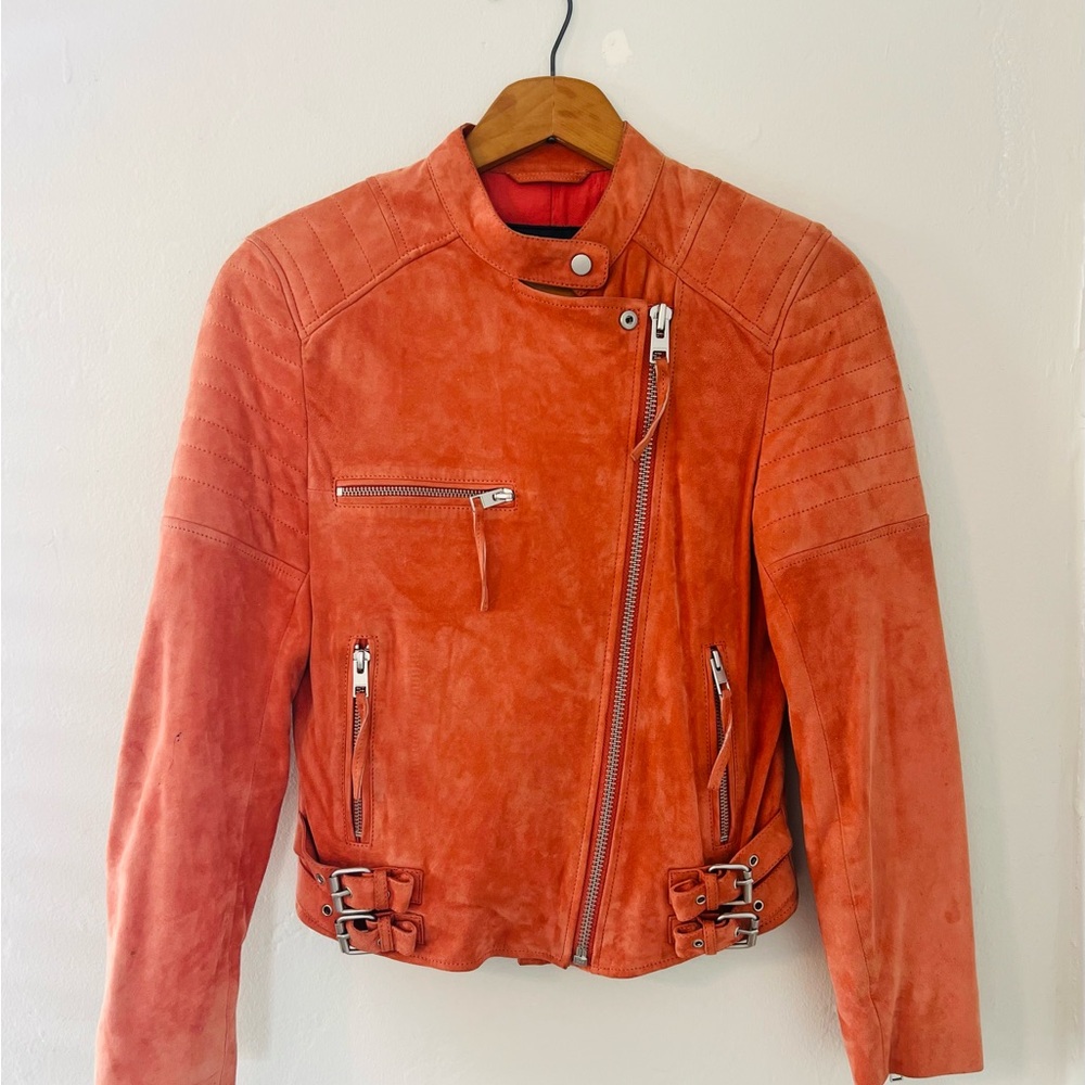 All Saints Suede Moto Jacket